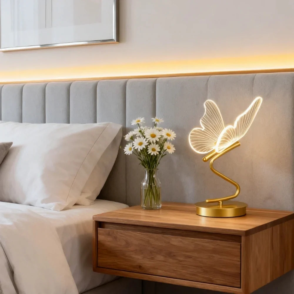 Vaelo Home Alivrek Butterfly Table Lamp – Wing-Inspired Iron & Acrylic Accent Light