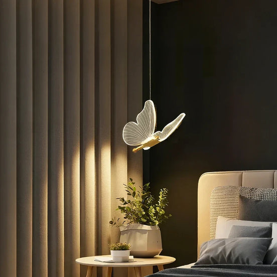 Vaelo Home Aleviro Butterfly Pendant Light – Engraved Acrylic LED Hanging Lamp