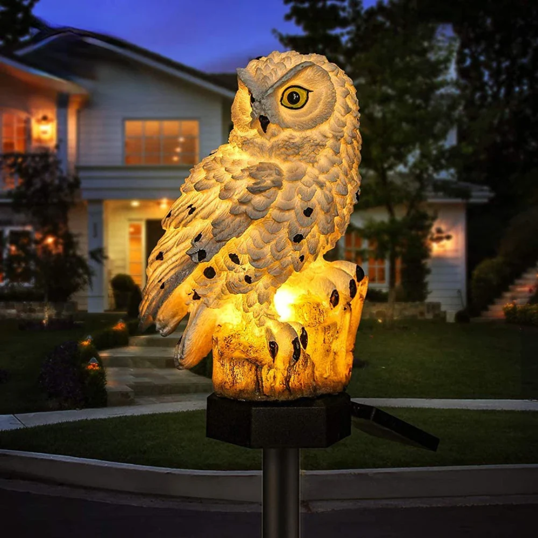 Vaelo Home Noctua Solar Owl Garden Light – Outdoor Pathway Stake Lamp