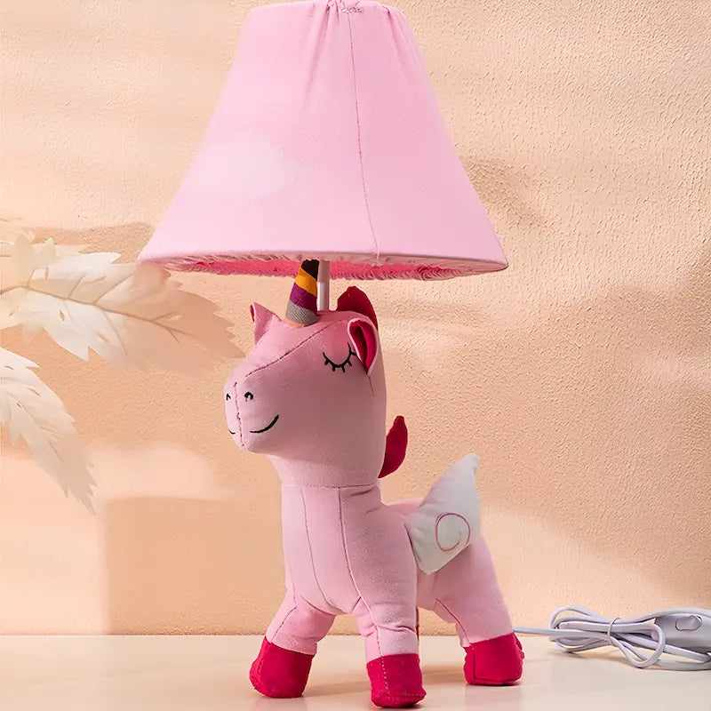 Vaelo Home Animelo Animal Table Lamp – Soft Fabric Kids Lamp with Adjustable Stand