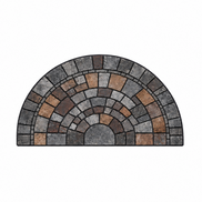 Vaelo Home Mosaica Half Moon Door Mat – Mosaic Indoor Outdoor Entrance Rug with Non-Slip Backing