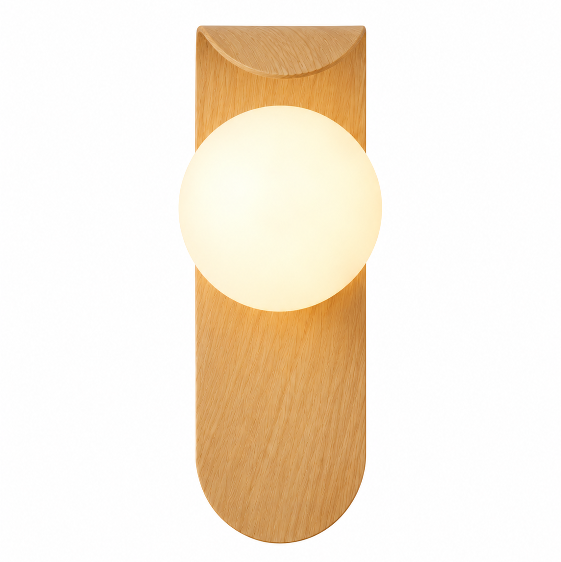 Vaelo Home Icar Wooden LED Wall Lamp – Scandinavian Wall Sconce with Frosted Glass Globe