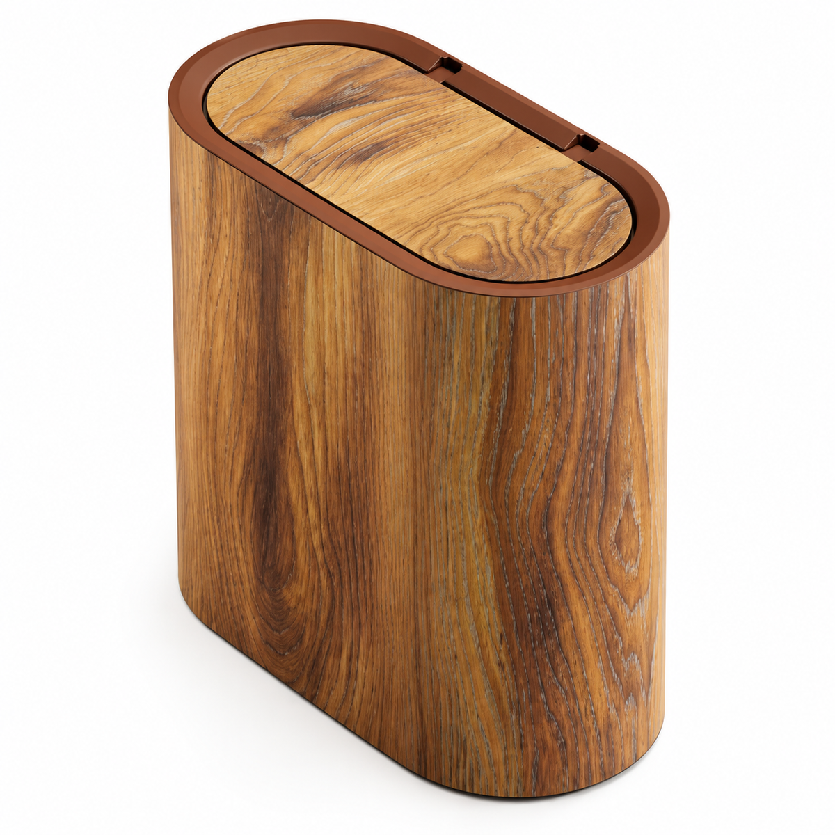 Vaelo Home Marmo Marble Trash Can – Oval Bathroom Waste Bin with Lid