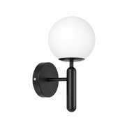 Vaelo Home Selene Glass Globe Wall Sconce – Frosted Semi-Flush Wall Light with Metal Frame