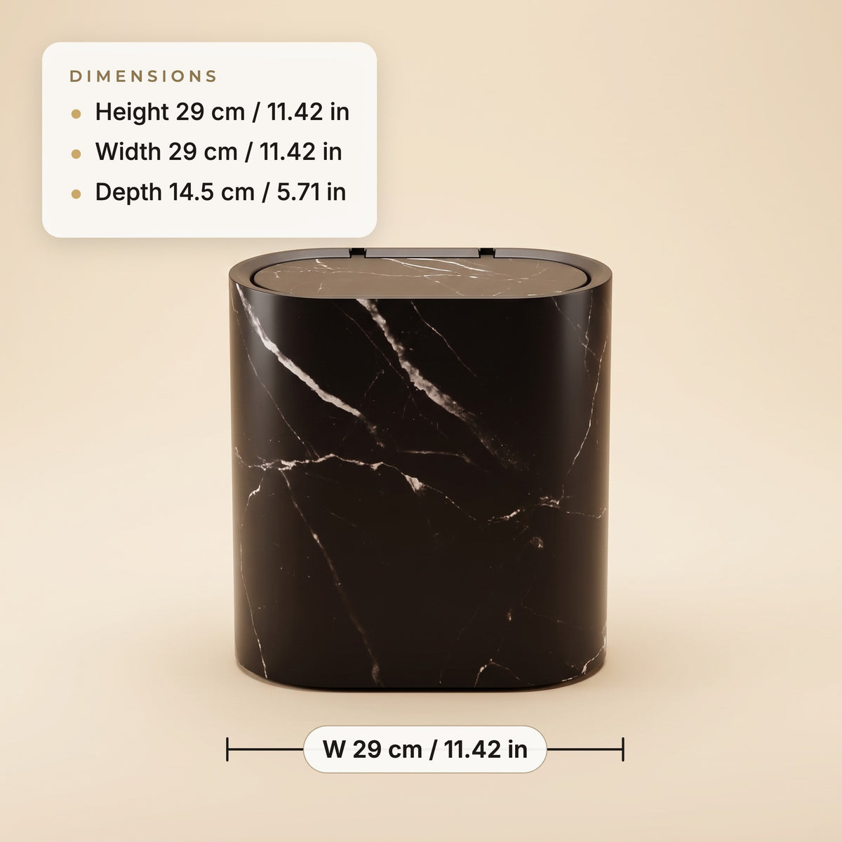 Marble pattern trash can dimensions