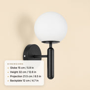 Glass globe wall sconce dimensions