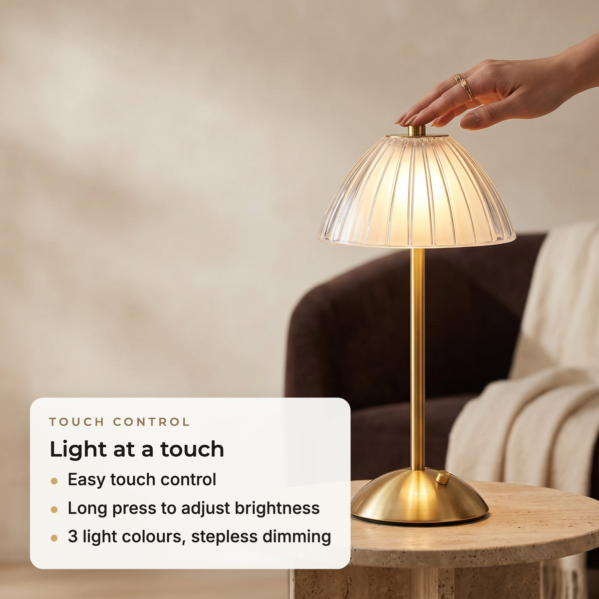 Golden Touch table lamp touch control features