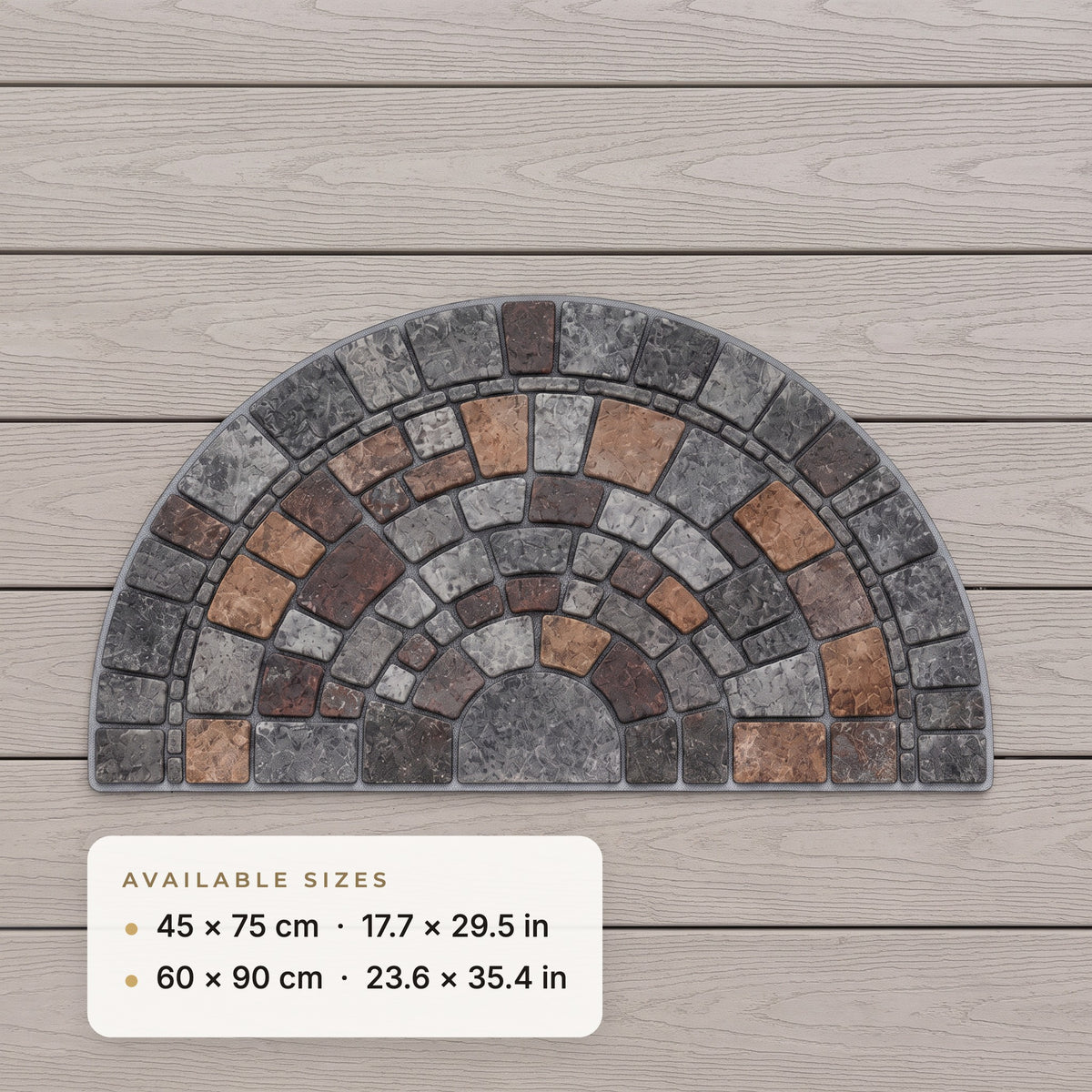 Half-circle mosaic door mat sizes