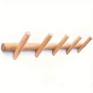 Vaelo Home Maeve Solid Oak Wall Rack – Wall-Mounted Coat Rack with Rounded Pegs