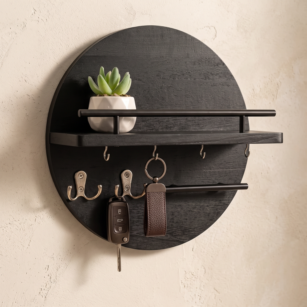 Hooks and shelf