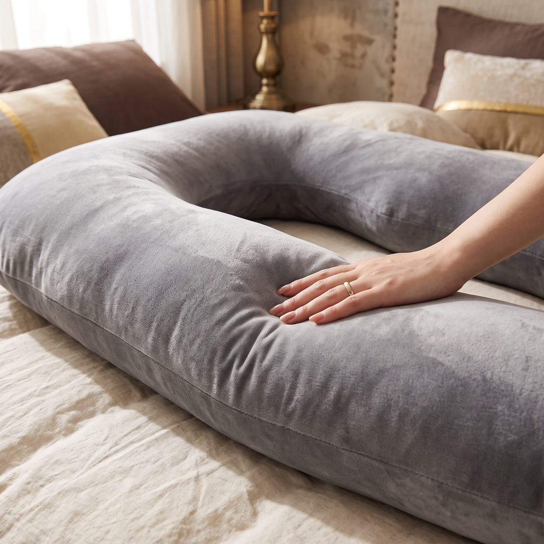 Close-up of the U-Shaped Pregnancy Pillow soft fabric