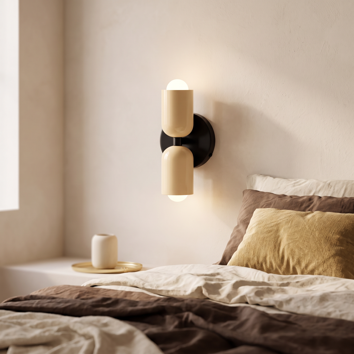 Colorful Bedside Wall Lamp in beige