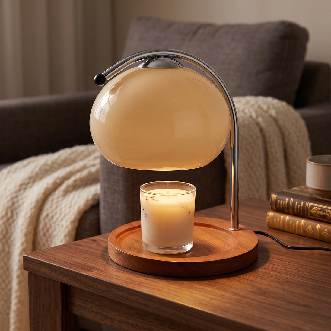 Ambrio Candle Warmer Lamp in beige