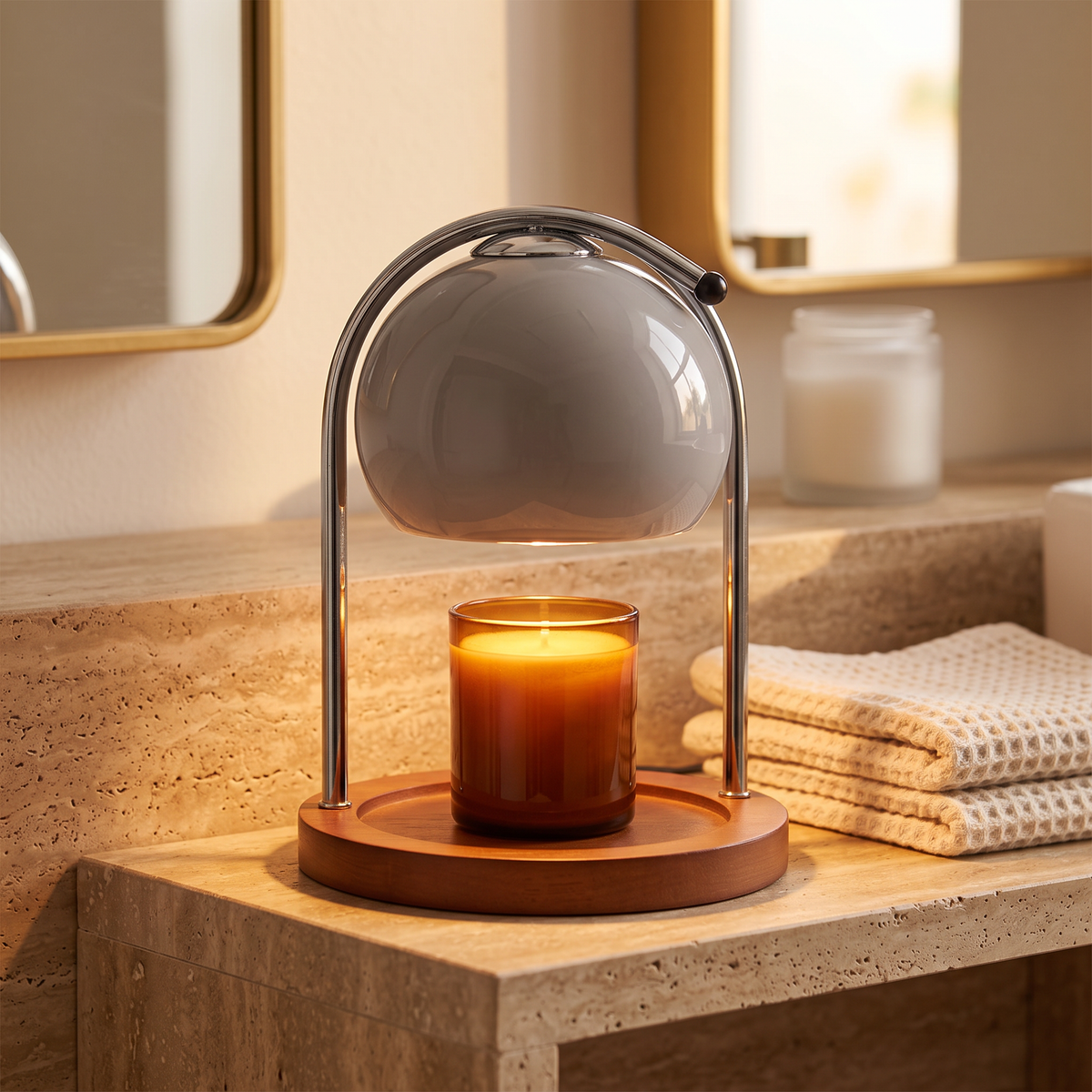 Ambrio Candle Warmer Lamp in gray