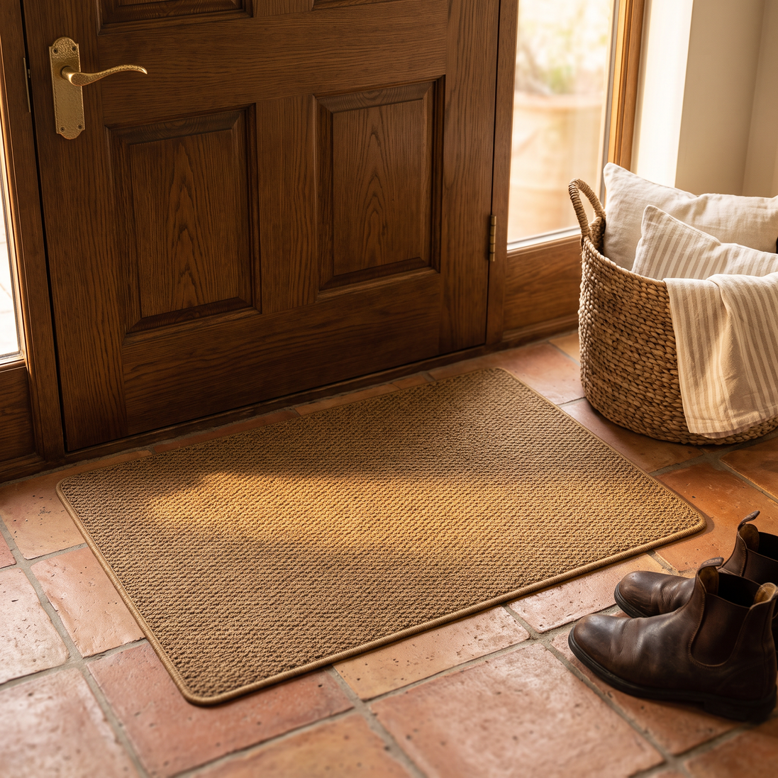 Avena Faux-Jute Doormat in brown
