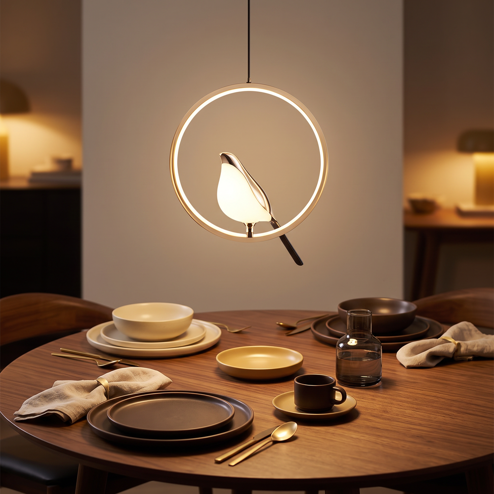 A sculptural light for dinner.