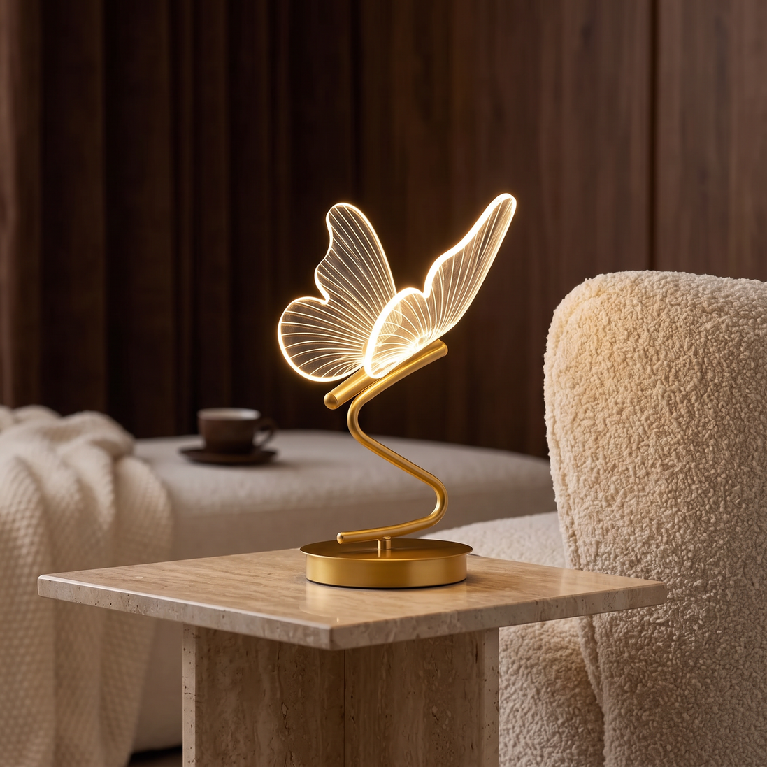 Alivrek Wing Table Lamp in a living room
