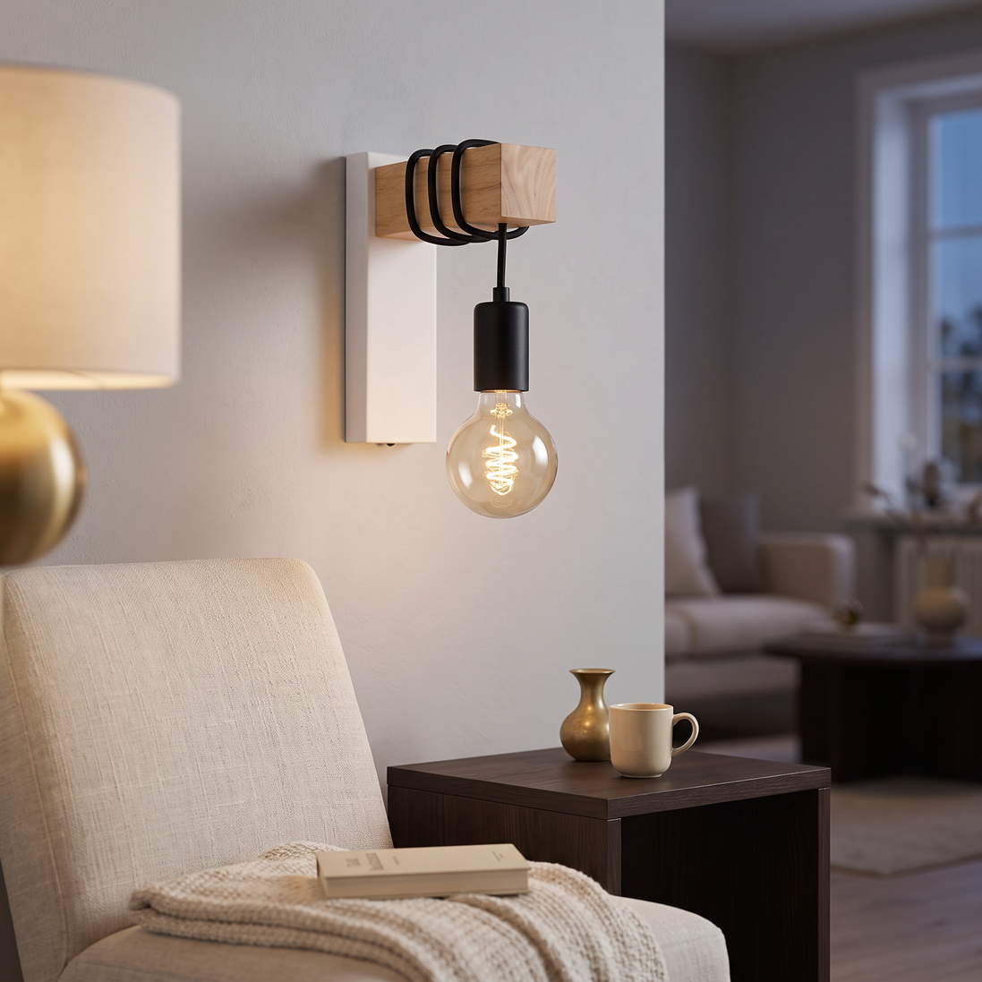 Industrial Wall Sconce in white