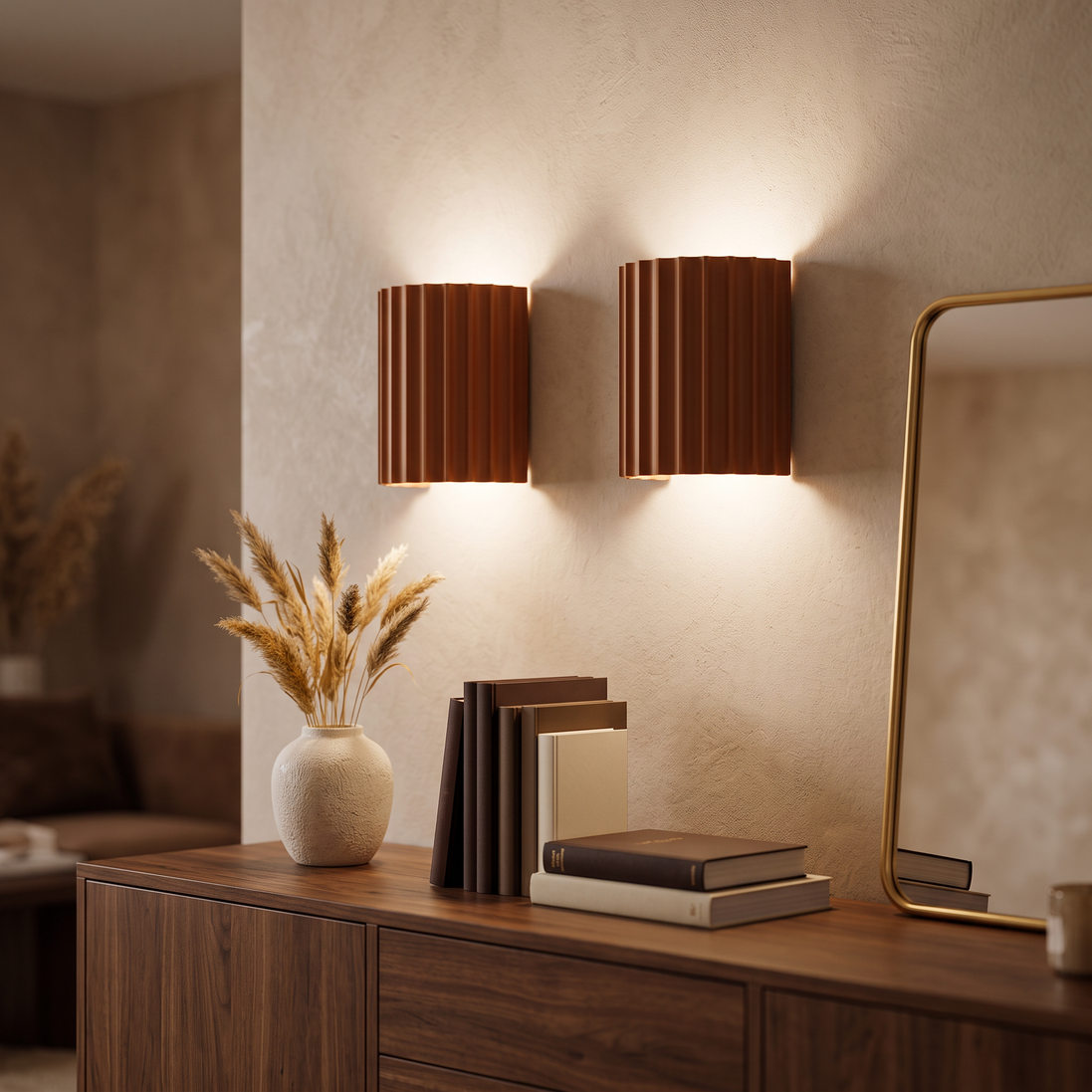 Nordic Resin Wall Lamp in brown