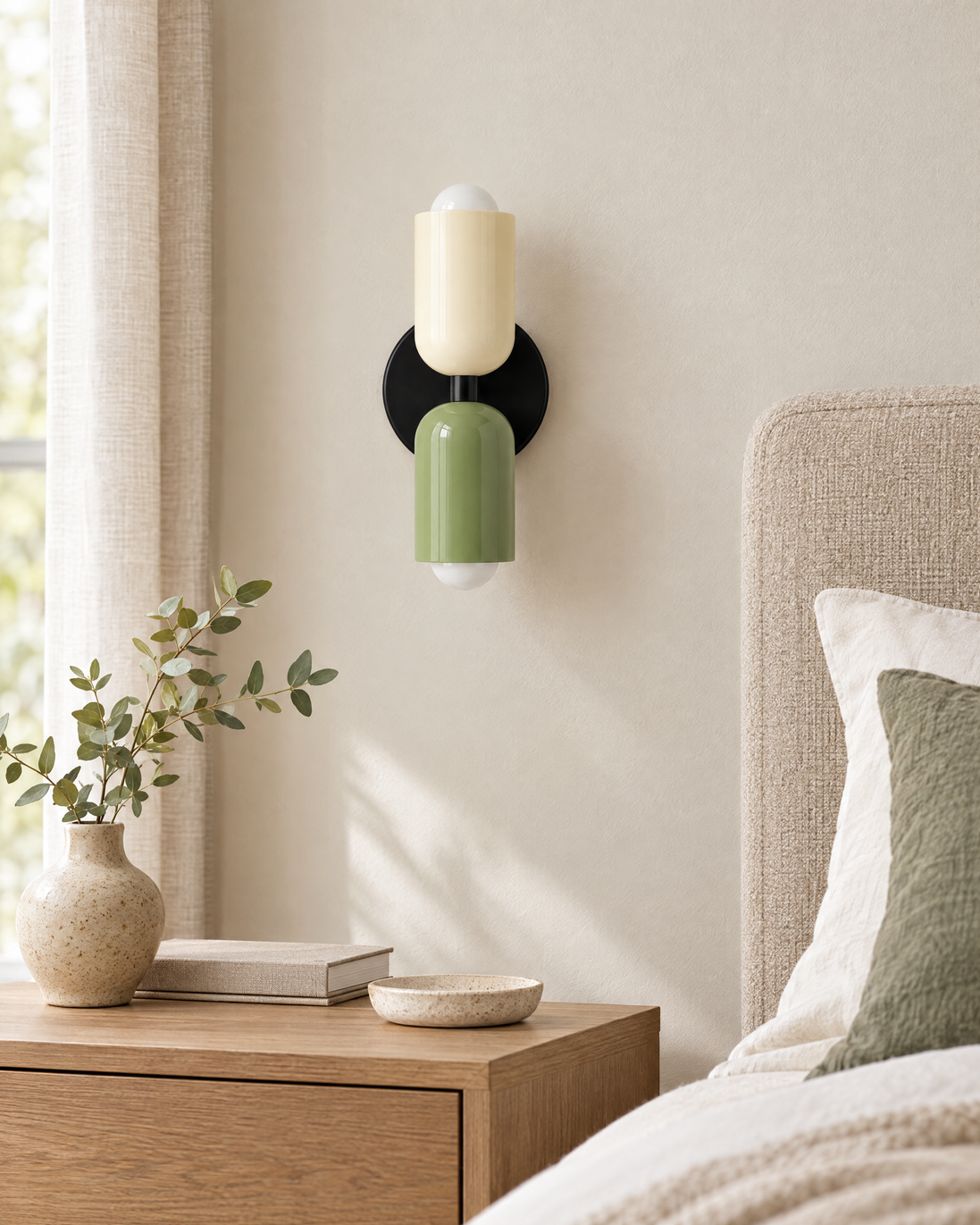 Macara Bedside Wall Lamp switched off in daylight