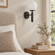 Selene Glass Globe Wall Sconce switched off in daylight