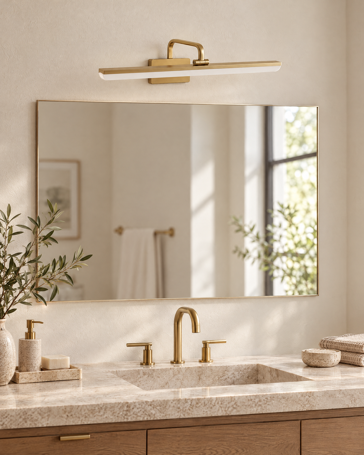 Aurelle LED Vanity Light switched off in daylight