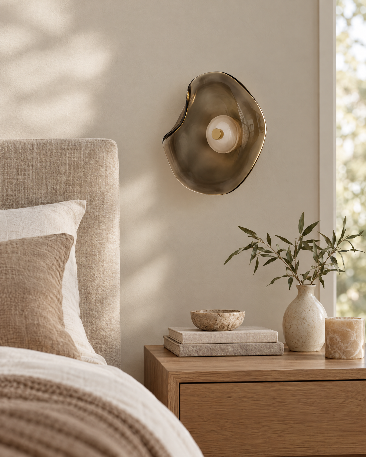 Auris Glass LED Wall Sconce switched off in daylight