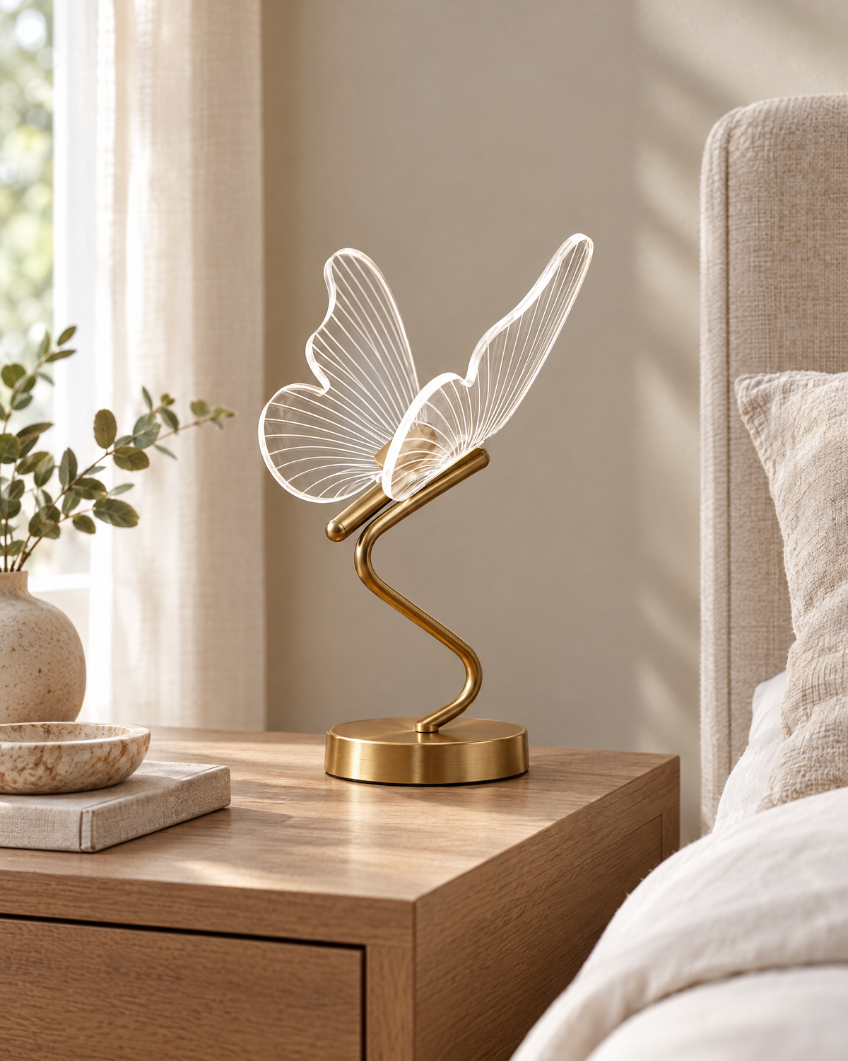 Alivrek Butterfly Table Lamp switched off in daylight
