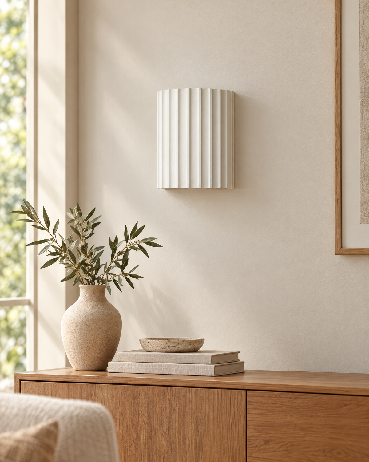Rilla Resin Wall Lamp switched off in daylight