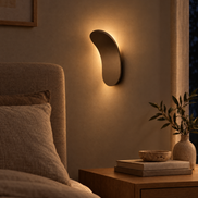 Nordessa LED Wall Lamp switched on at night
