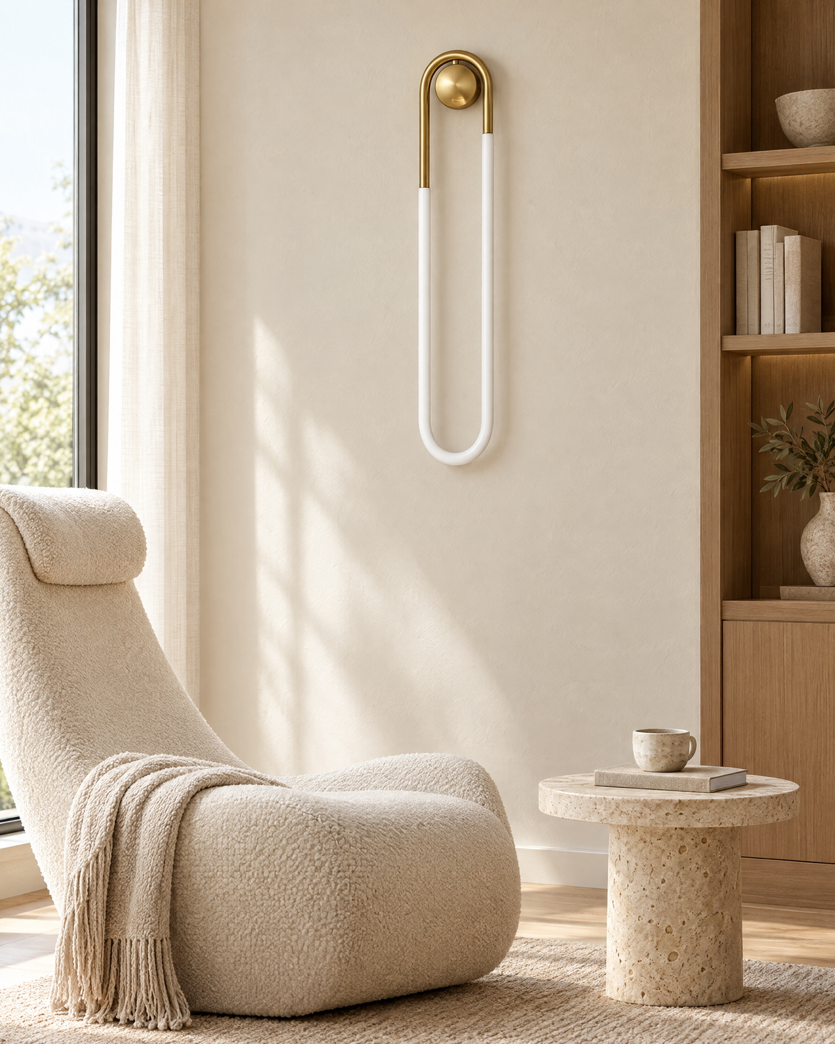 Cadrelle Loop LED Wall Sconce switched off in daylight