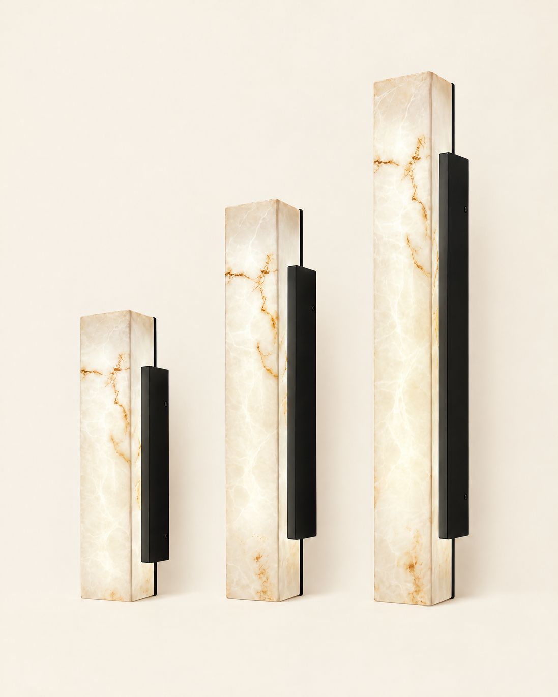 Lithara stone-look wall light in three lengths