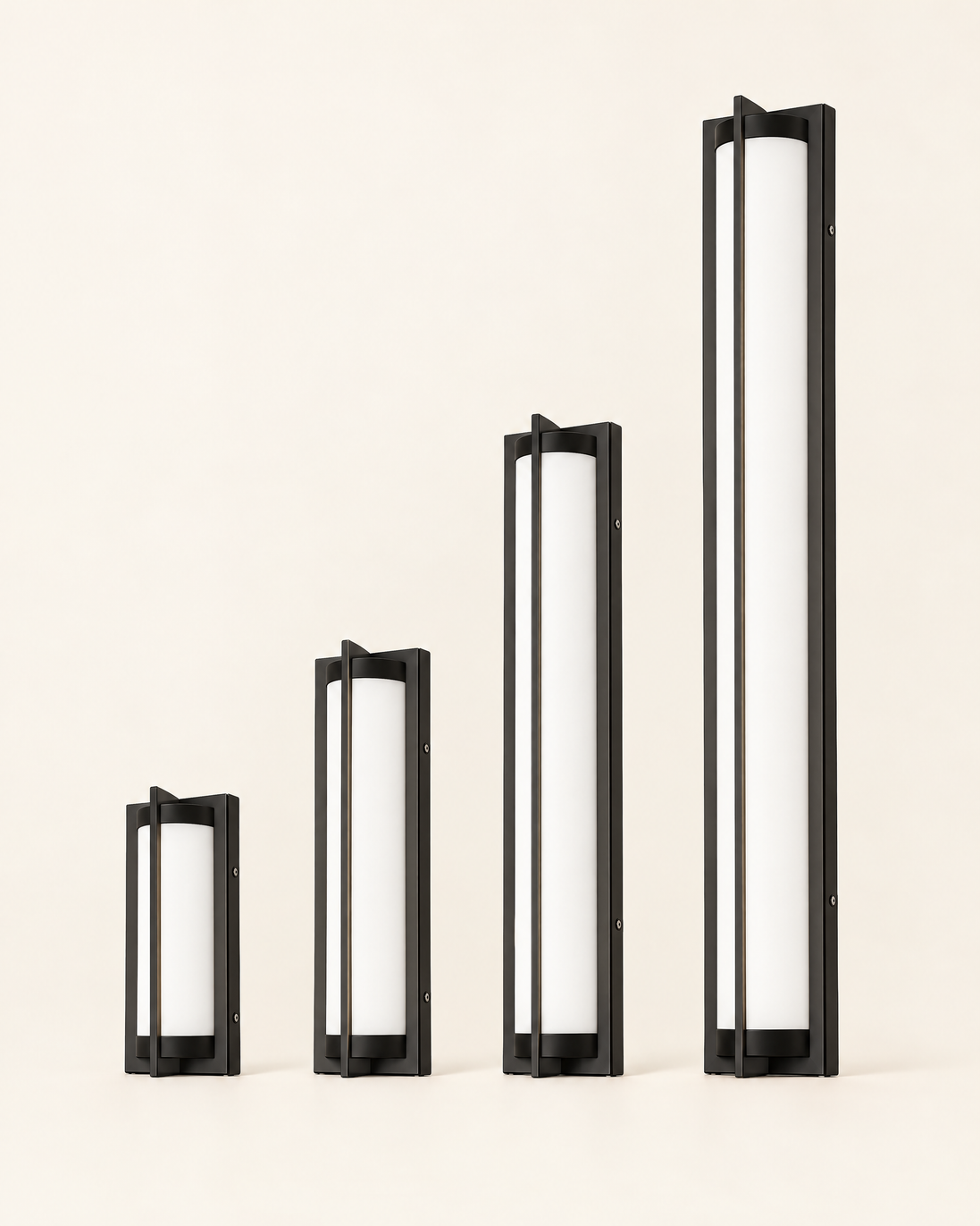 Nerolo black outdoor wall sconce in four lengths